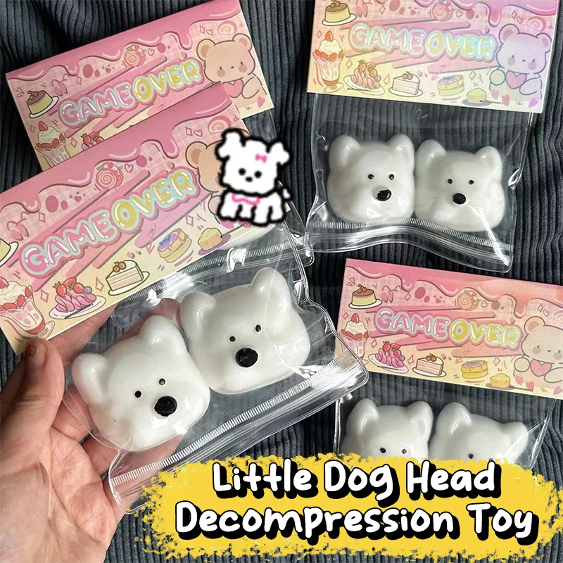 

Cute Little Dog Head Squishy Toy Lovely Squeeze Slow Rebound Toy Cartoon Soft Mochi Toys Stress Release Hand Relax Gifts