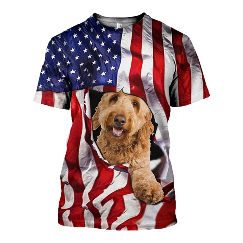 Fashion 3D Dog Pet Print Men's T Shirt Casual O-neck Loose Short Sleeve Tops Fashion Trend Summer Oversized T-shirt Men Clothing image 3