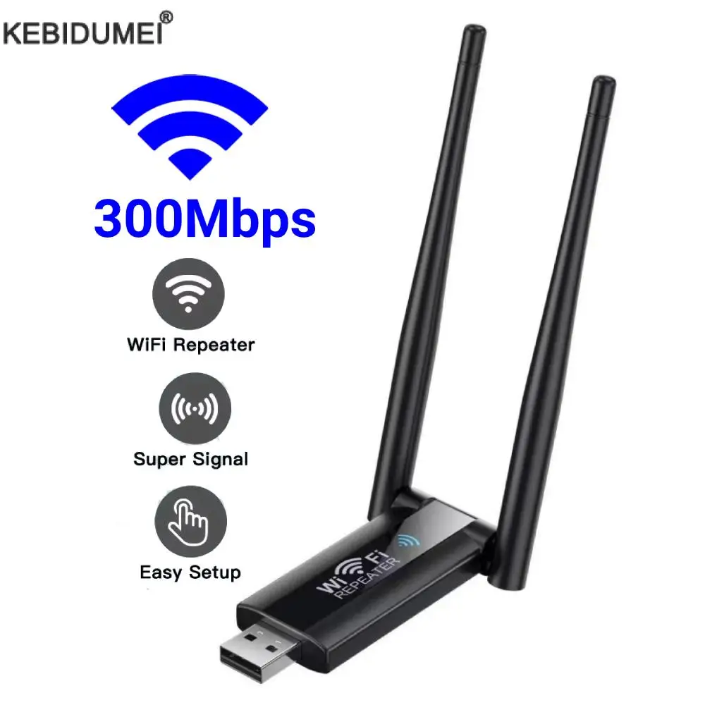 300Mbps 2.4G USB Wireless WiFi Repeater Extender Router WiFi Signal Amplifier Booster Long Range Wi-Fi Repeater Access Point