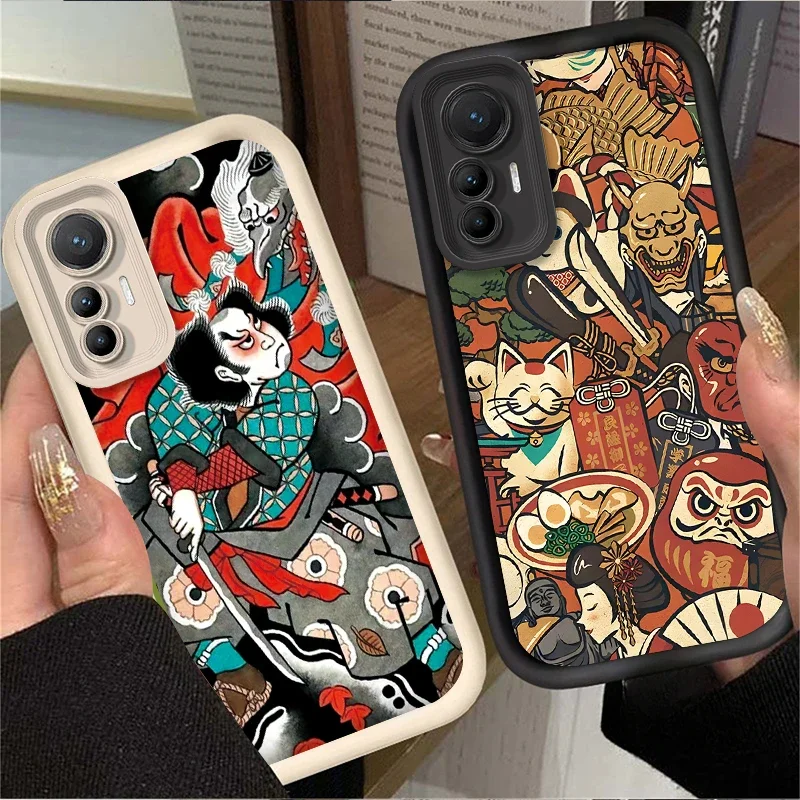 Case for Xiaomi 14T 13T 12T 11T 13 12 11 Lite 5G NE POCO X6 X5 F6 F5 F3 X4 GT X3 NFC M5S M6 Pro Ukiyo-e Ghost Samurai Sea Wave