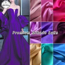 New Color Gold Luxury Stiff Mikado Satin Fabric by the Meter Bridal Wedding Dress Suit Fabric, Twill Satin DIY Sewing Material