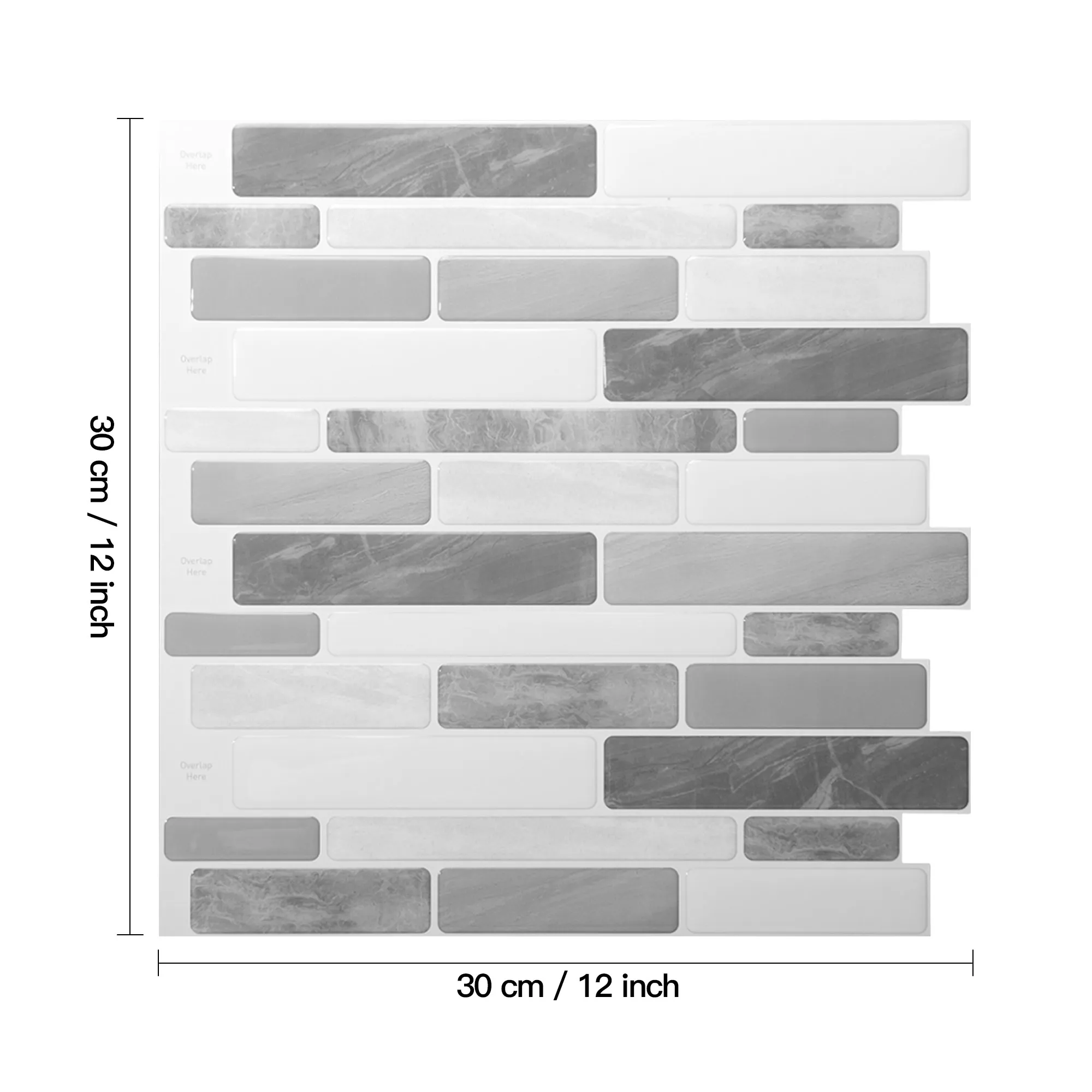 Art3d 10-Sheet Peel and Stick Backsplash, 12 in. x 12in. Vinyl Marble Design