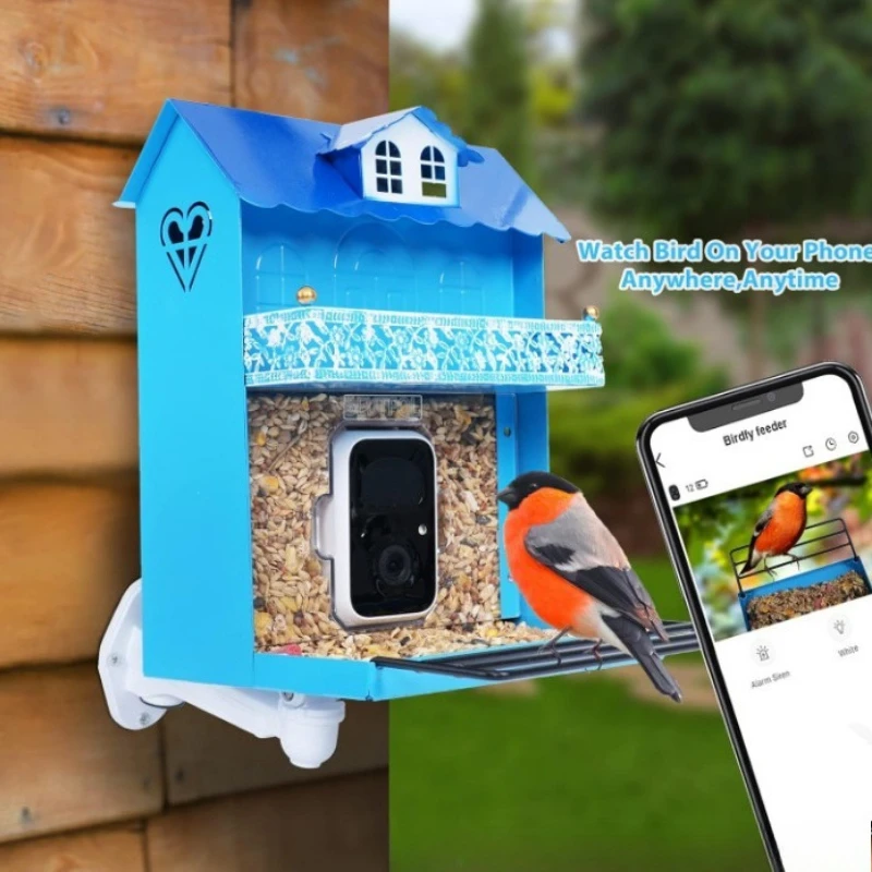 Mangeoire pour oiseaux intelligente avec caméra, jardin extérieur, cour, identification haute définition, mangeoire pour colibri avec objectif