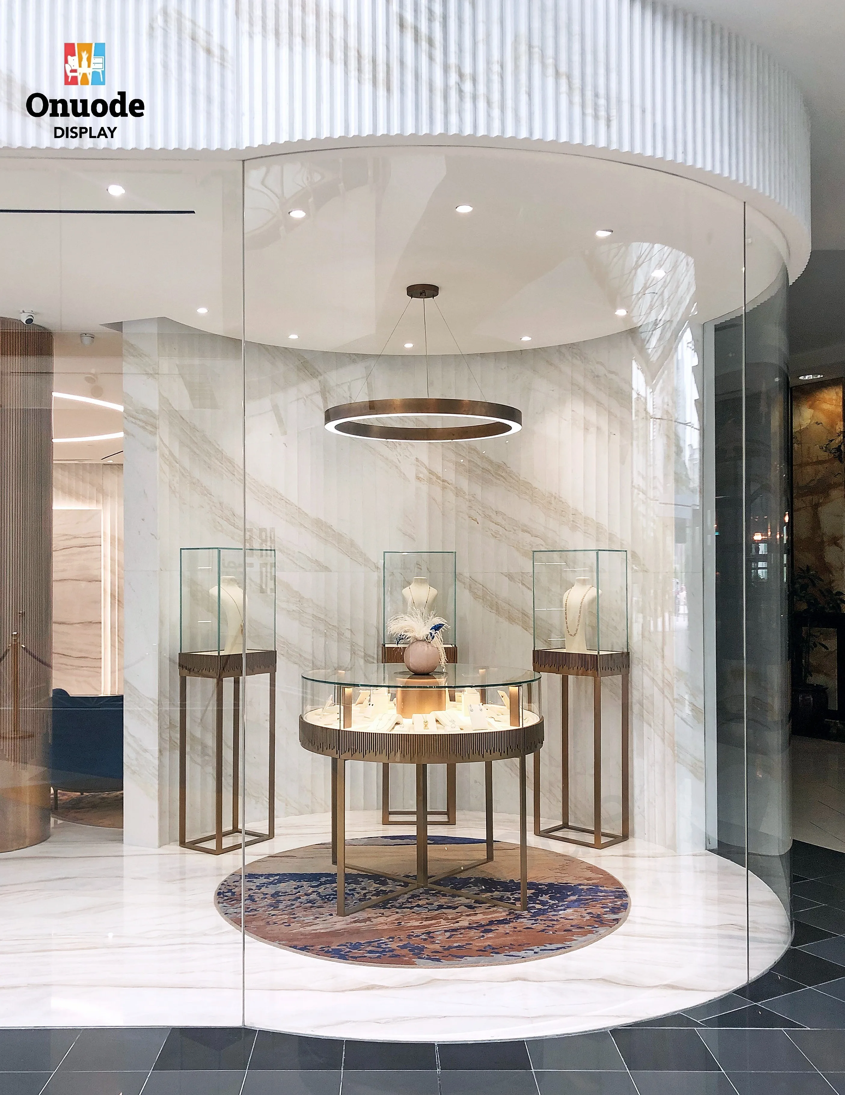 Custom.Jewelry Shop Full Display Set with Custom Glass Watch Cabinet Display and MDF Counter Design for Shopping Malls