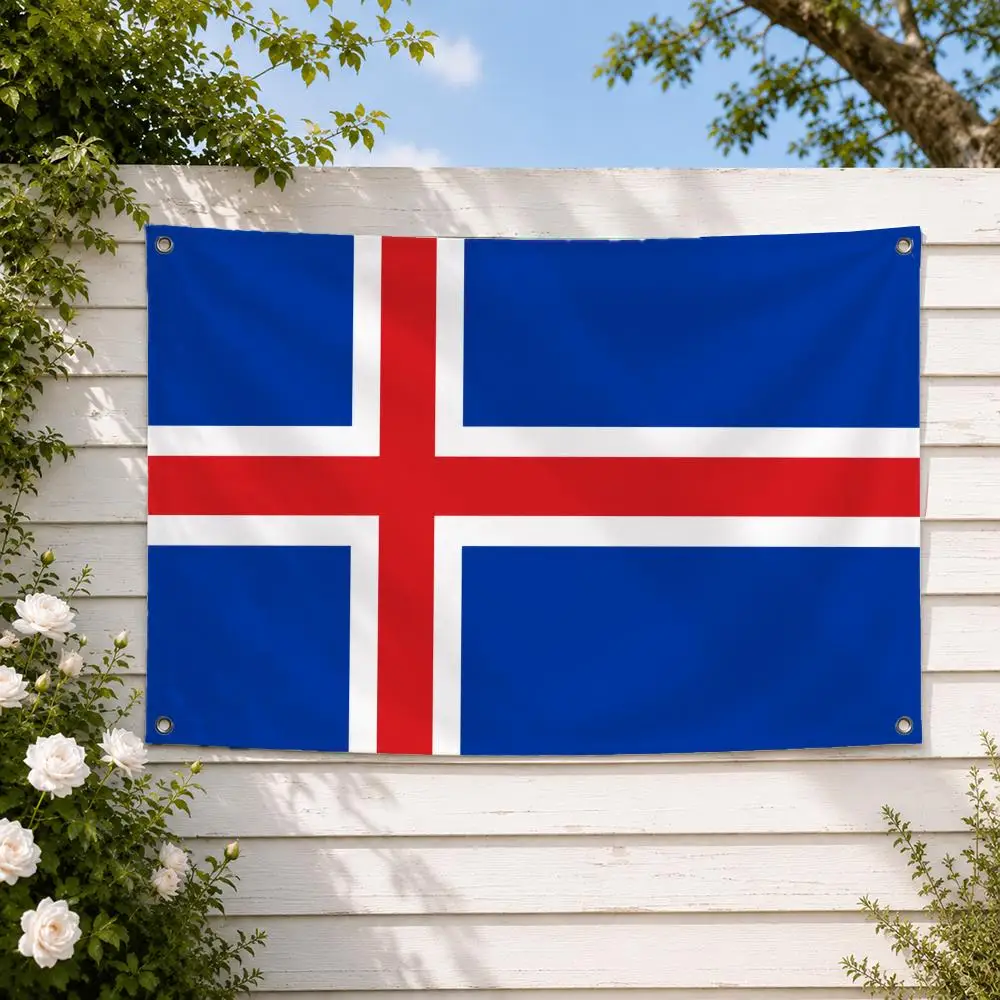 Iceland flag  Flags decor flag banner,wall hanging flag,indoor outdoor wall decor,yard garden porch patio