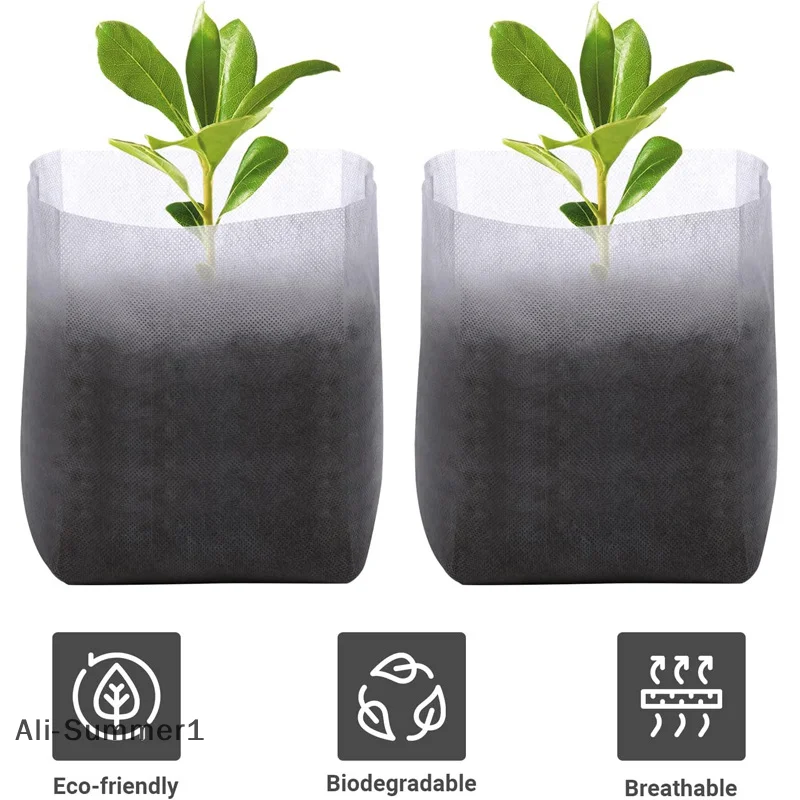 

8x10 см 100 шт. биоразлагаемые детские мешки для семян, нетканые мешки для выращивания растений, тканевые горшки для рассады, мешочек для растений, товары для дома и сада