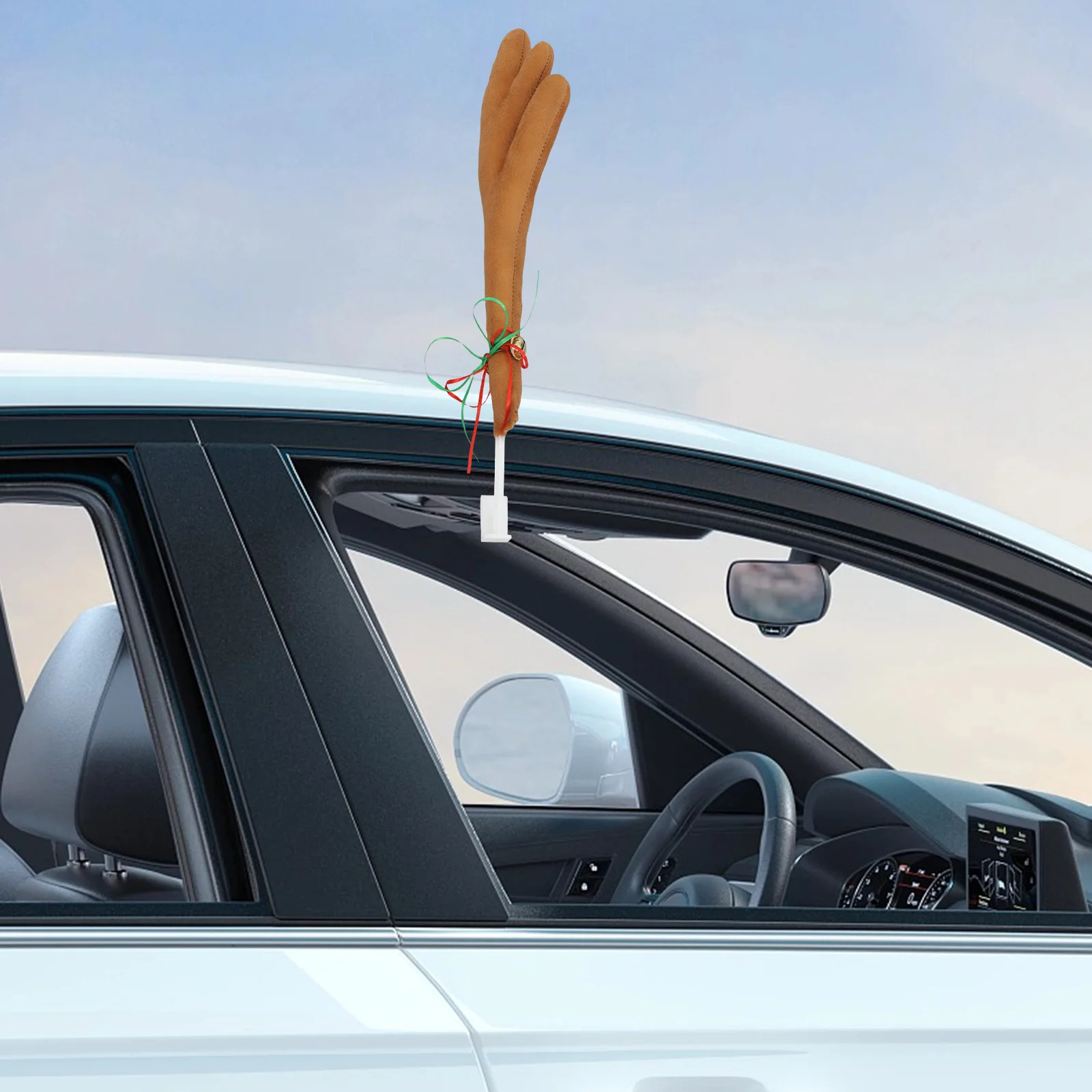 

1 set 1 Set Creative Christmas Antlers Ornament For Auto Xmas Decor Supplies Car Decorative Props Accessories