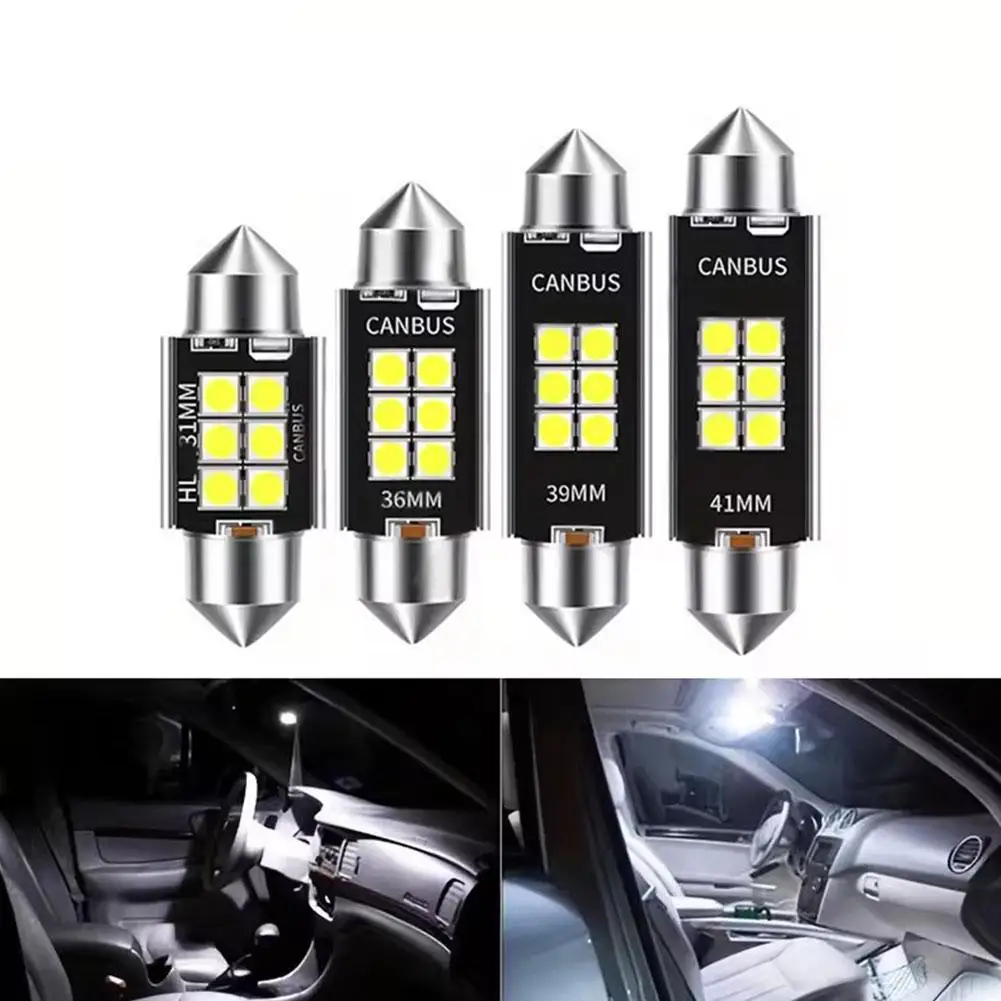 600lm Super Bright C5w C10w Led Bulb 31mm 36mm Trunk Dome Light 6500k Car Plate License 12v 41mm White 39mm Interior Q2y5