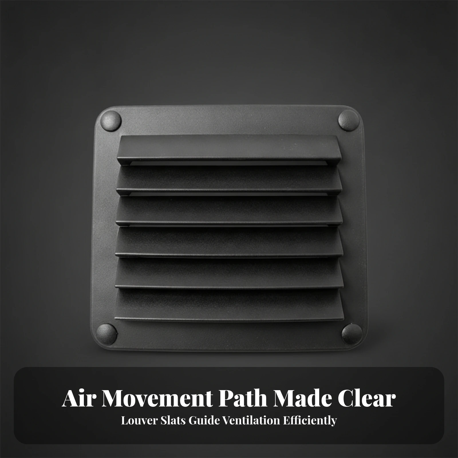 Square Louvered Air Vent Cover Splash-Blocking Marine Ventilation Vent Marine Ventilation Panel Slatted Ventilator Grille