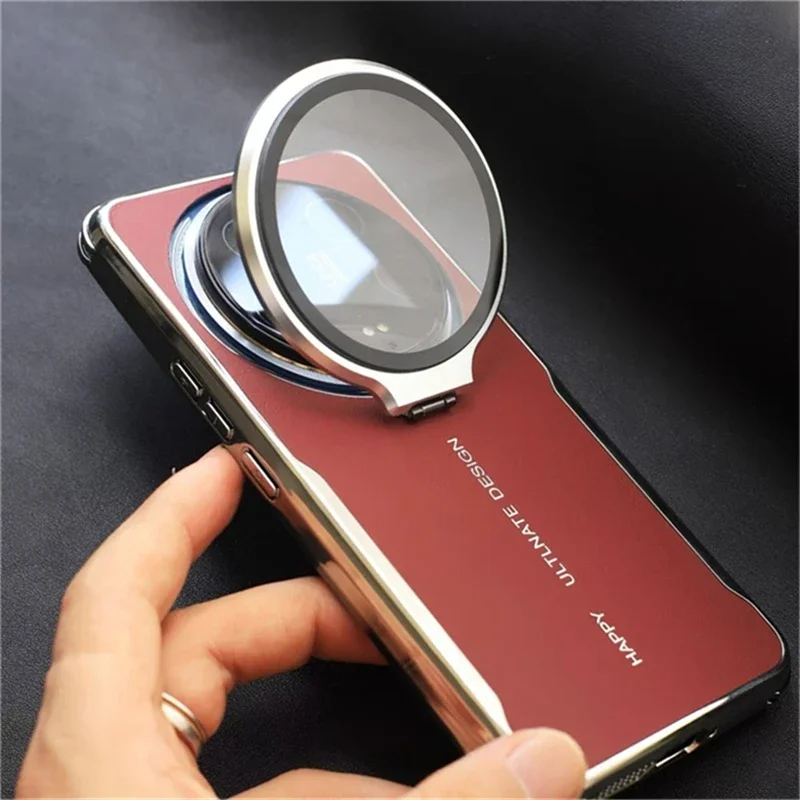 

Case For Vivo X200 Ultra X200 Pro Mini X100 S X100Pro 5G Lens Bracket Protect Shell Electroplating Soft Edge Plain Leather Cover