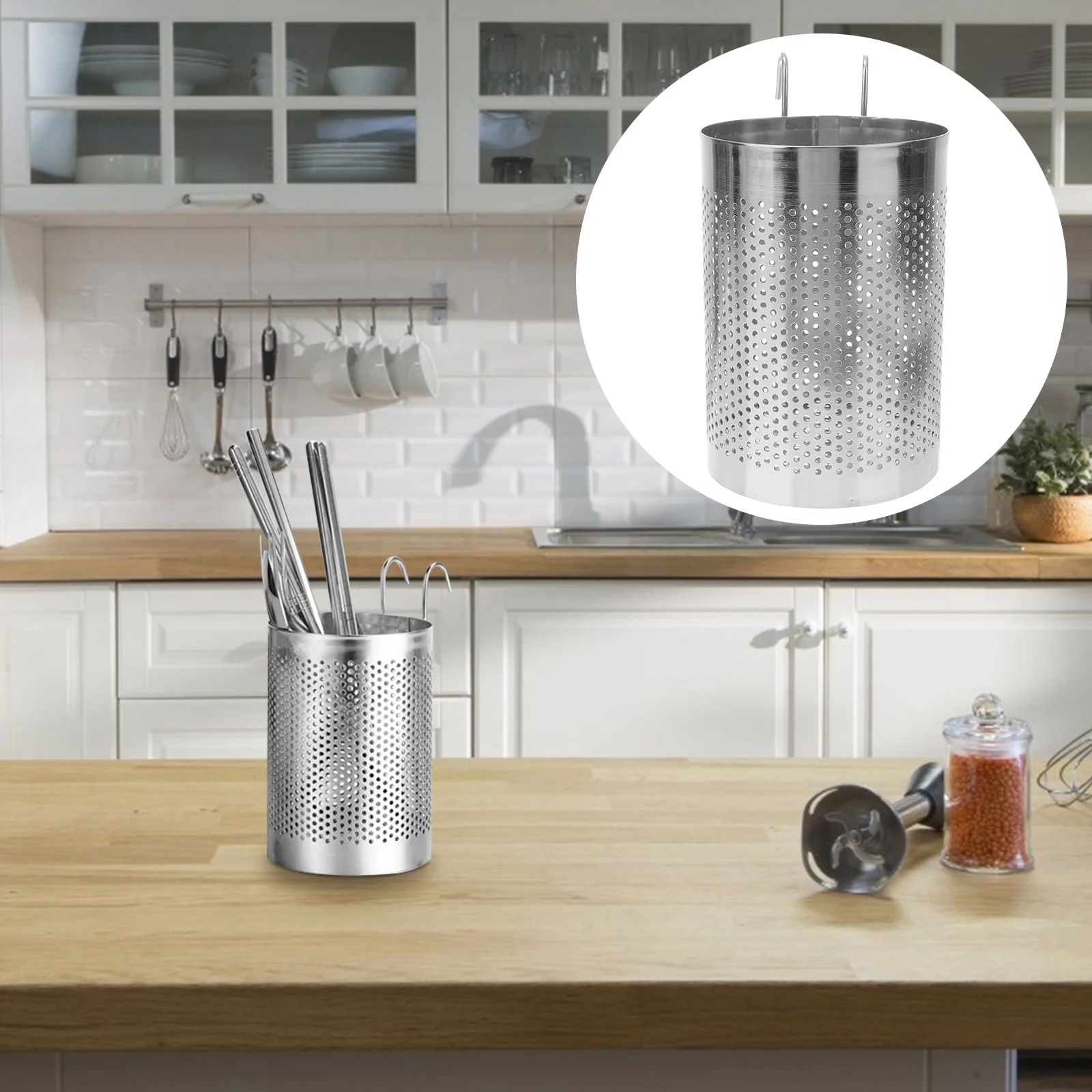 

Stainless Steel Storage Tube Thickened Large Spacing Waterproof Stable Simple Stylish Kitchen Drying Rack