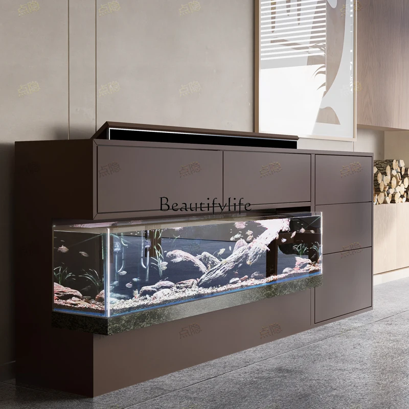

jj *New ecological stream Jinjing AI intelligent fish tank hidden TV cabinet