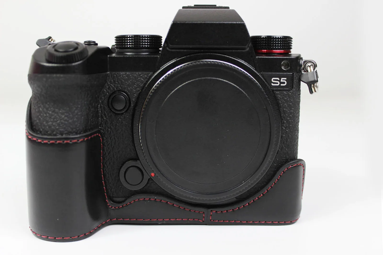 Leather Half Camera Case Grip for Panasonic LUMIX S5