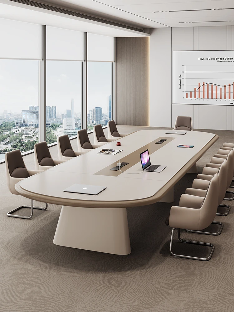 Lacquered conference table, large long table, simple modern desk, work table, meeting room, negotiation reception