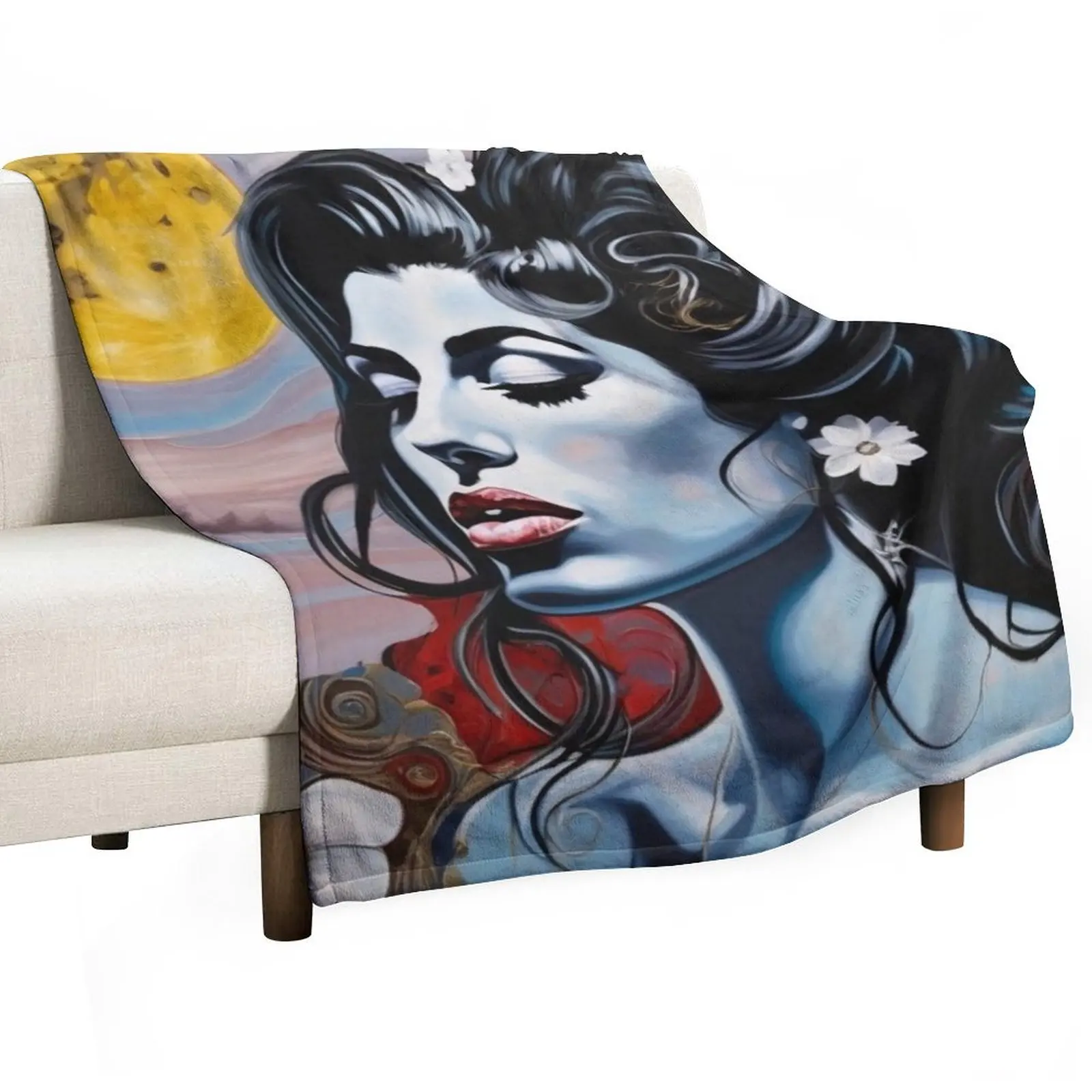 Amy Winehouse Throw Blanket Cute Plaid Flannel Camping Thermals For Travel Sofas manga Blankets