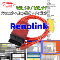 New Renolink V2.10 V2.11 For Renault Car OBD2 Airbag Reset OBD 2 Car Diagnostic Auto Tool ECM UCH Key ECU Programmer Link Tool