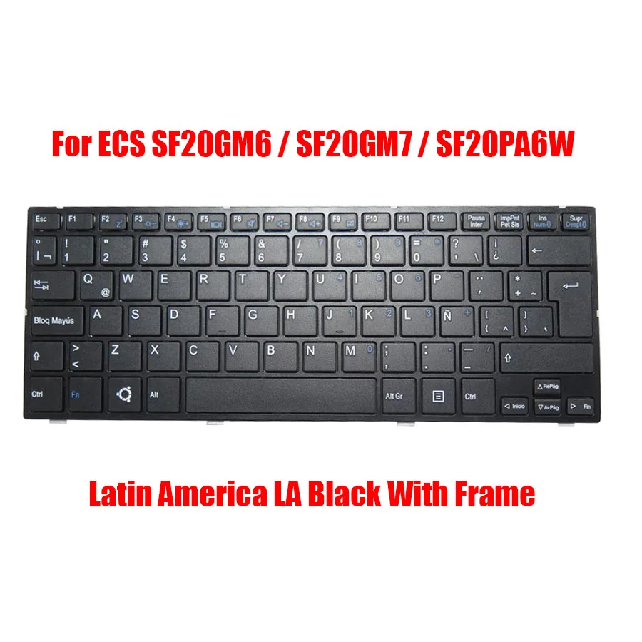 

PO LA Laptop Keyboard For ECS SF20GM6 SF20GM7 SF20PA6W Portugal Latin America Black With Frame New