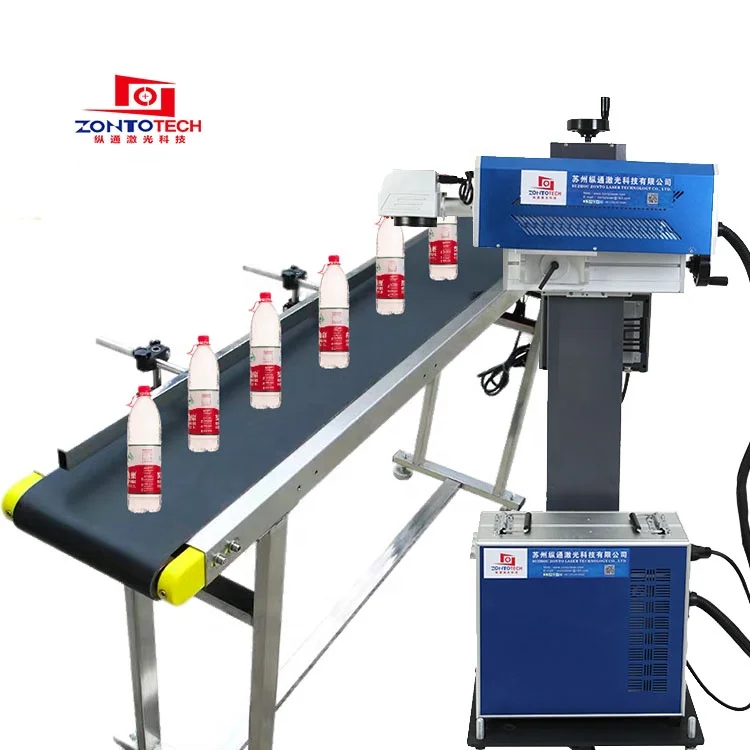 PET bottle laser coding machine co2 laser marking printer for production line date code printer for water bottle logo printing