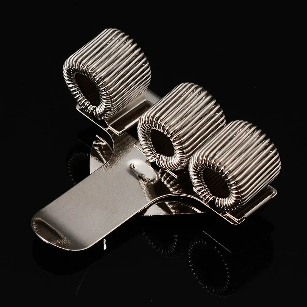 2Pcs Heavy Duty Metal Spring Pen Clamp with Pocket Clip Triple Hole Design for Notebooks Binders Clipboards Rustproof Pen Loop