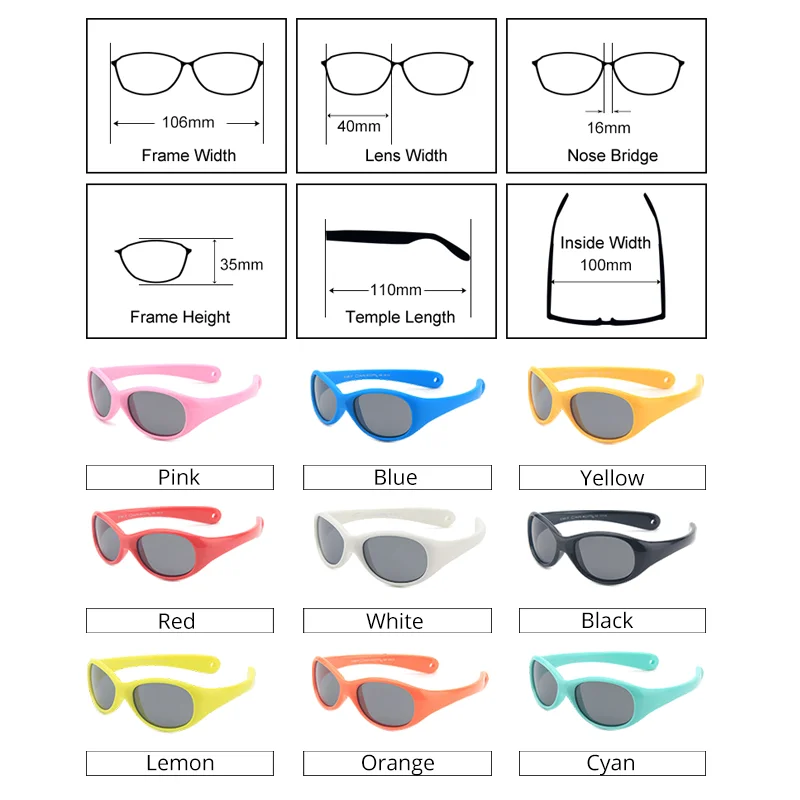Ralferty 0-2 Years Baby Polarized Sunglasses Kids Flexible Glasses Girl Boy Outdoor Goggles Shades Infant Newborn Oculos M300