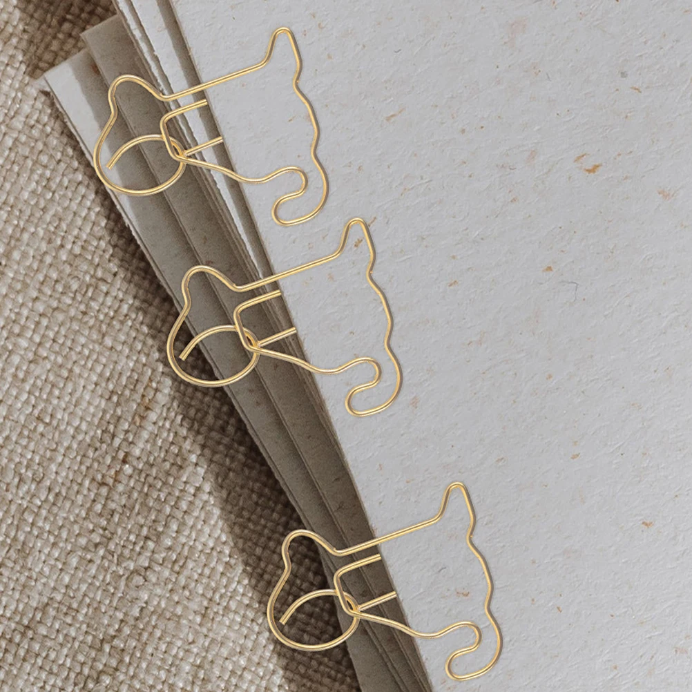 50pcs Dog Shaped Paper Clips Metal Bookmark Book Clip Multi-Use Decorative Paperclips For Office Files Documents Envelopes