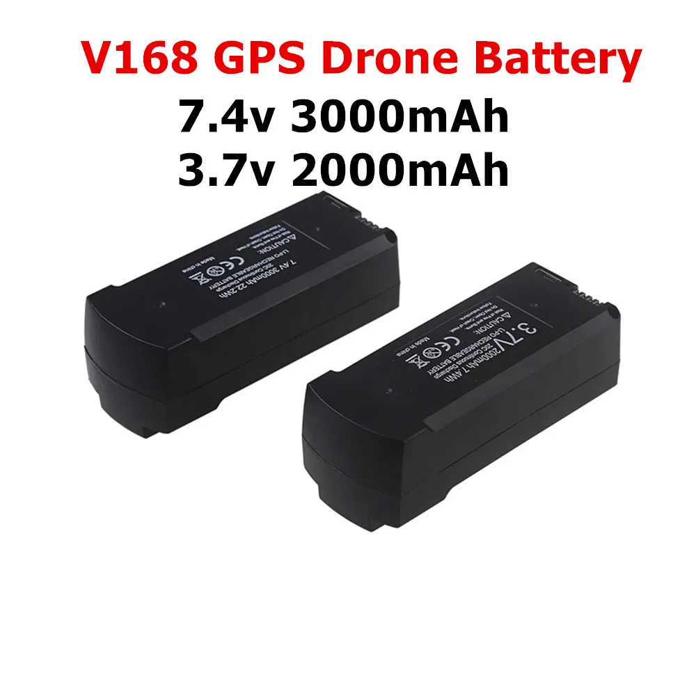 Batterie originale pour Drone GPS V168 V198, 7.4V, 3000mAh, RC Quadcopter, 3.7V, 2000mAh, V168 Pro Max, batterie de rechange, pièces et accessoires