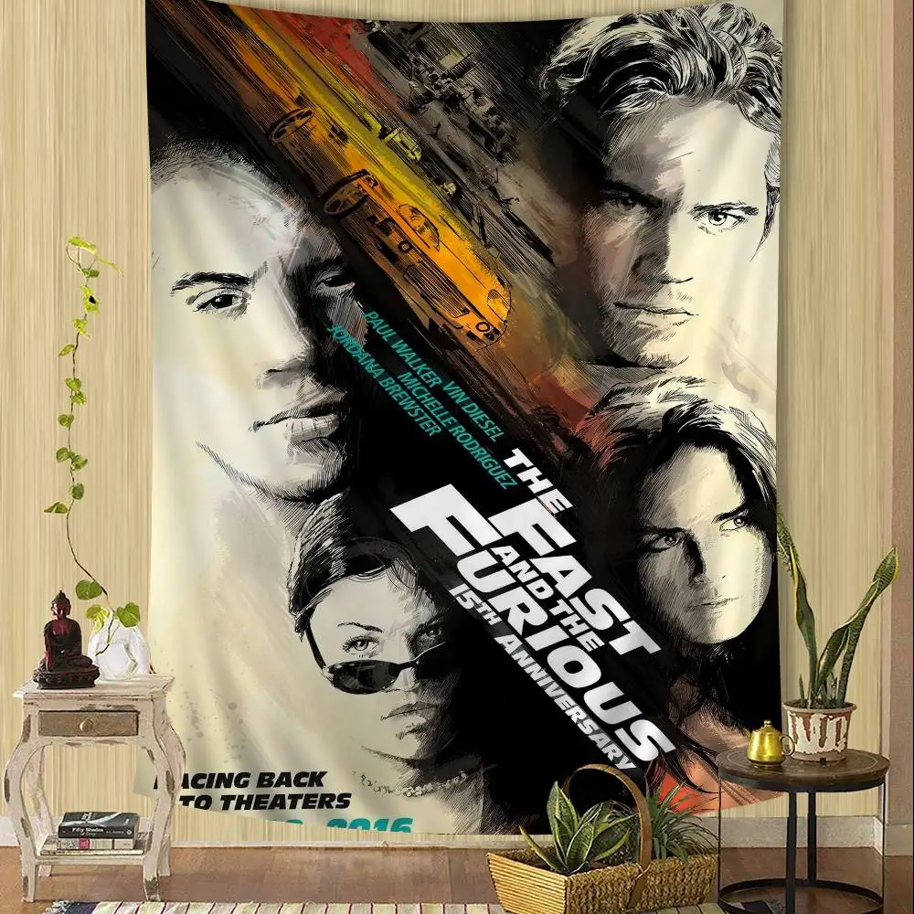Fast And Furious Classic DIY Wall Tapestry Hippie Flower Wall Carpets Dorm Decor Wall Art Decor