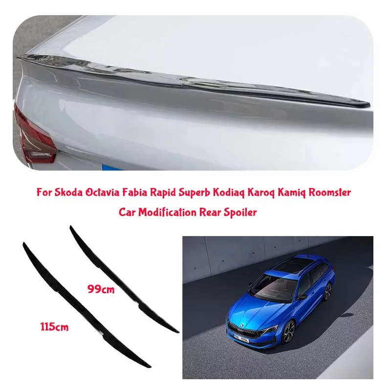 For Skoda PVC Material Car Special Tail Wing Punch-Free Integrated Paste Auto Spoiler car wing