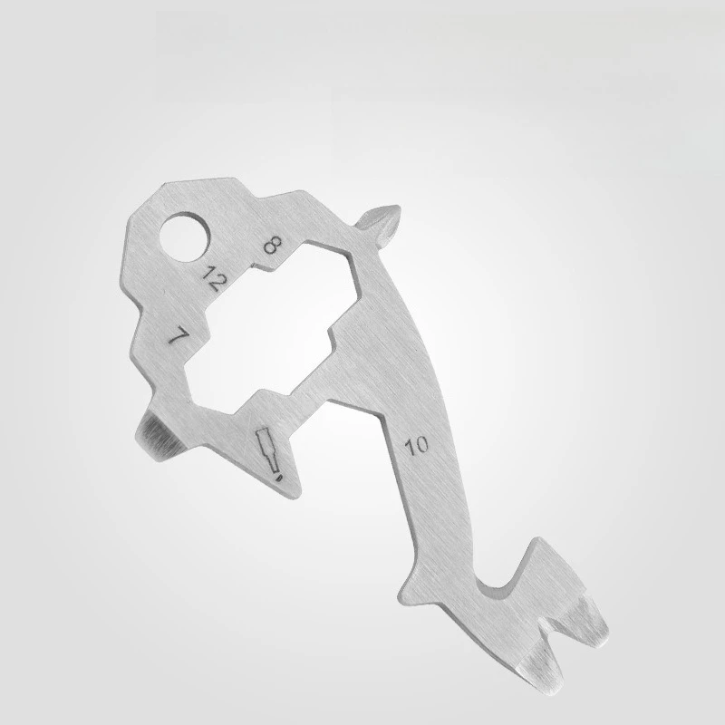 Outdoor Tools Wrench Bottle Opener Screw Tool Card Shark Style Stainless Steel Multi-Tool Card