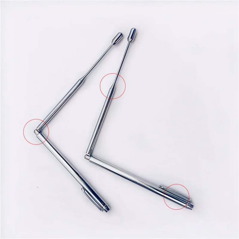 B50B-2PCS المحمولة التغطيس قضيب كاشف المياه أداة قابل للتعديل قضبان مرنة العرافة روح المياه شبح الذهب مدفونة العناصر