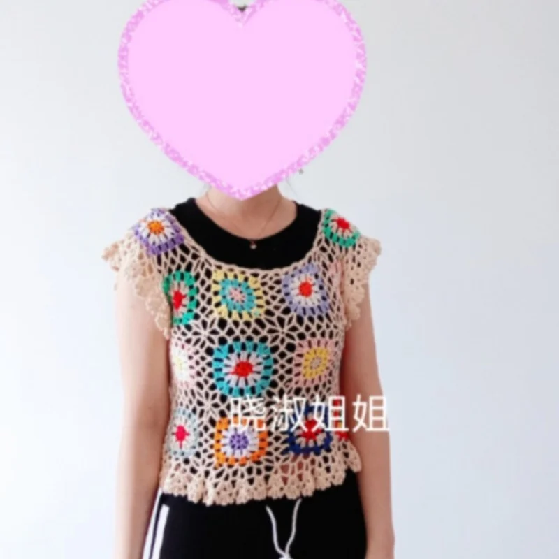 

TIYIHAILEY Hand Made Knitted Sweaters Short Sleeve Custom Made Summer O-neck 2025 New Hollow Out Ladies Tops White Black Purple