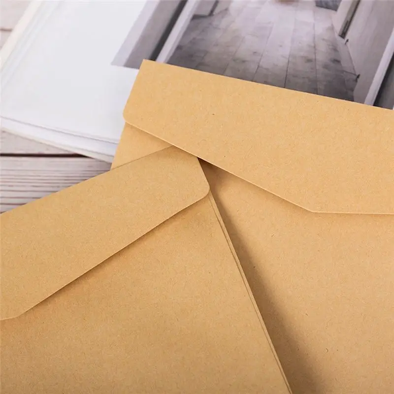 A20I 100 قطعة كرافت كلاسيكي فارغ مغلفات ورقية صغيرة دعوة زفاف مغلف هدية مغلف #4