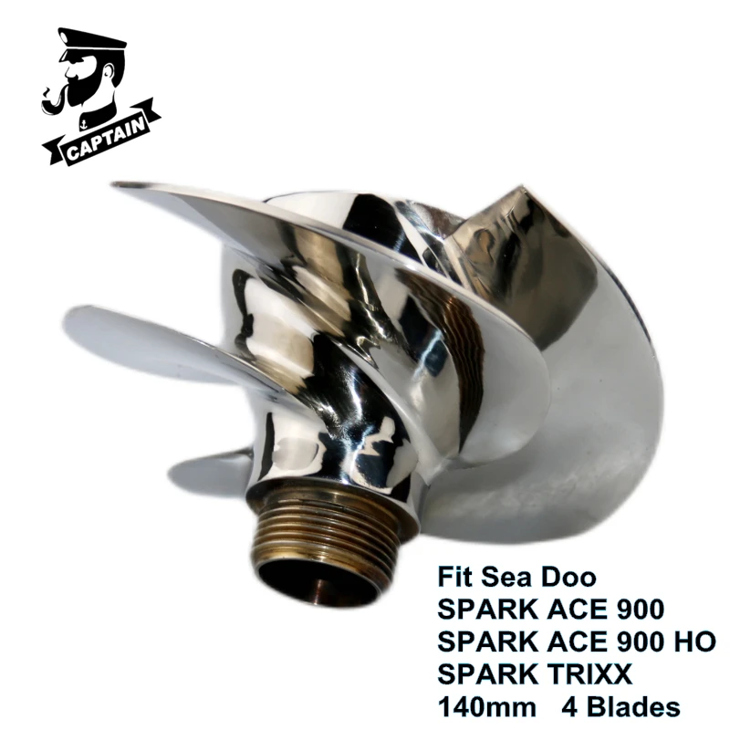 

Captain Jet Ski Accessories 267000948 for Jet Ski Seadoo SPARK ACE 900 SPARK ACE 900 HO SPARK TRIXX 2014-New 4 Blade Polished