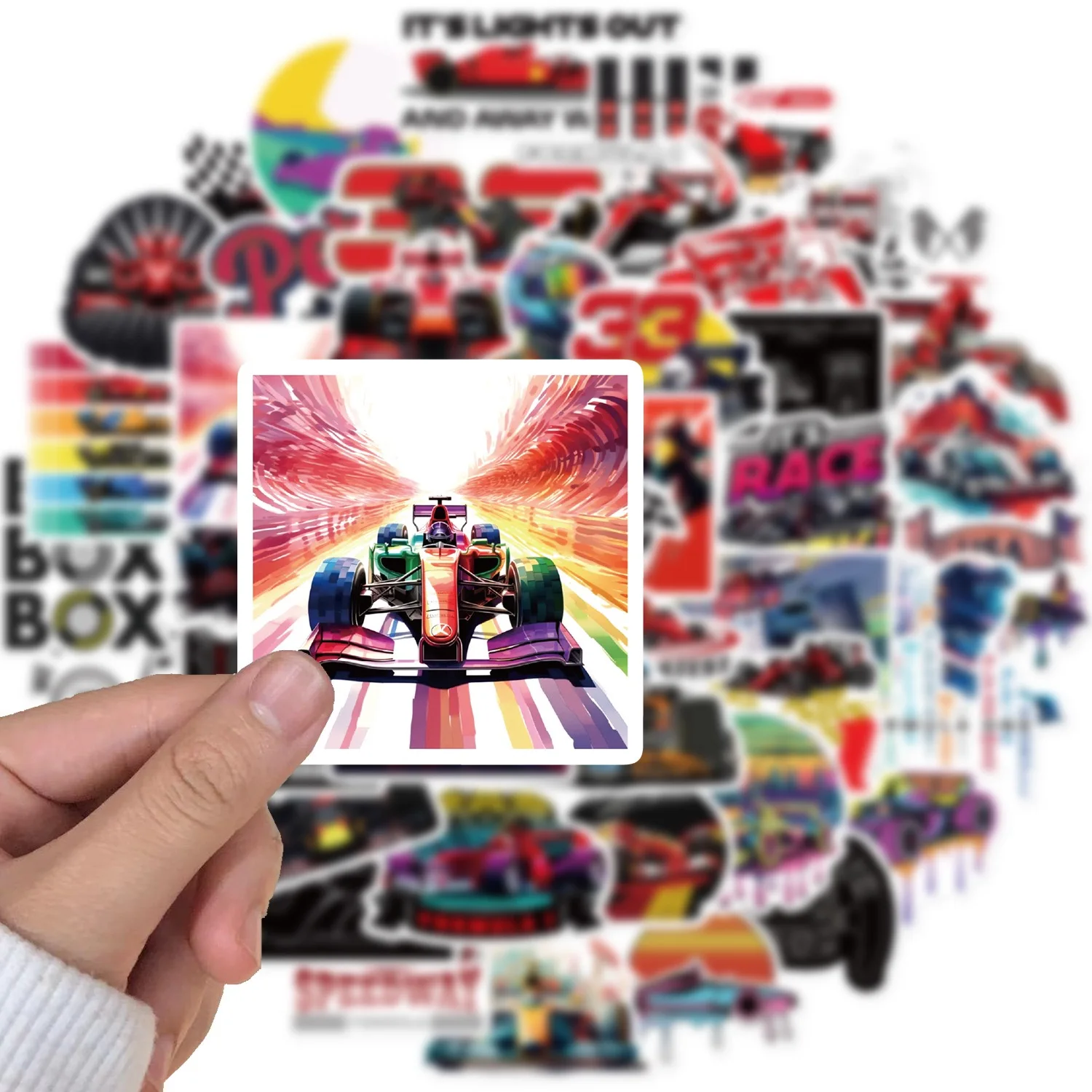 

10/50Pcs Cool F1 Formula One Speed Racing Stickers Cars Motorcycles Bicycles Suitcases Water Bottles DIY Kids Waterproof Sticker