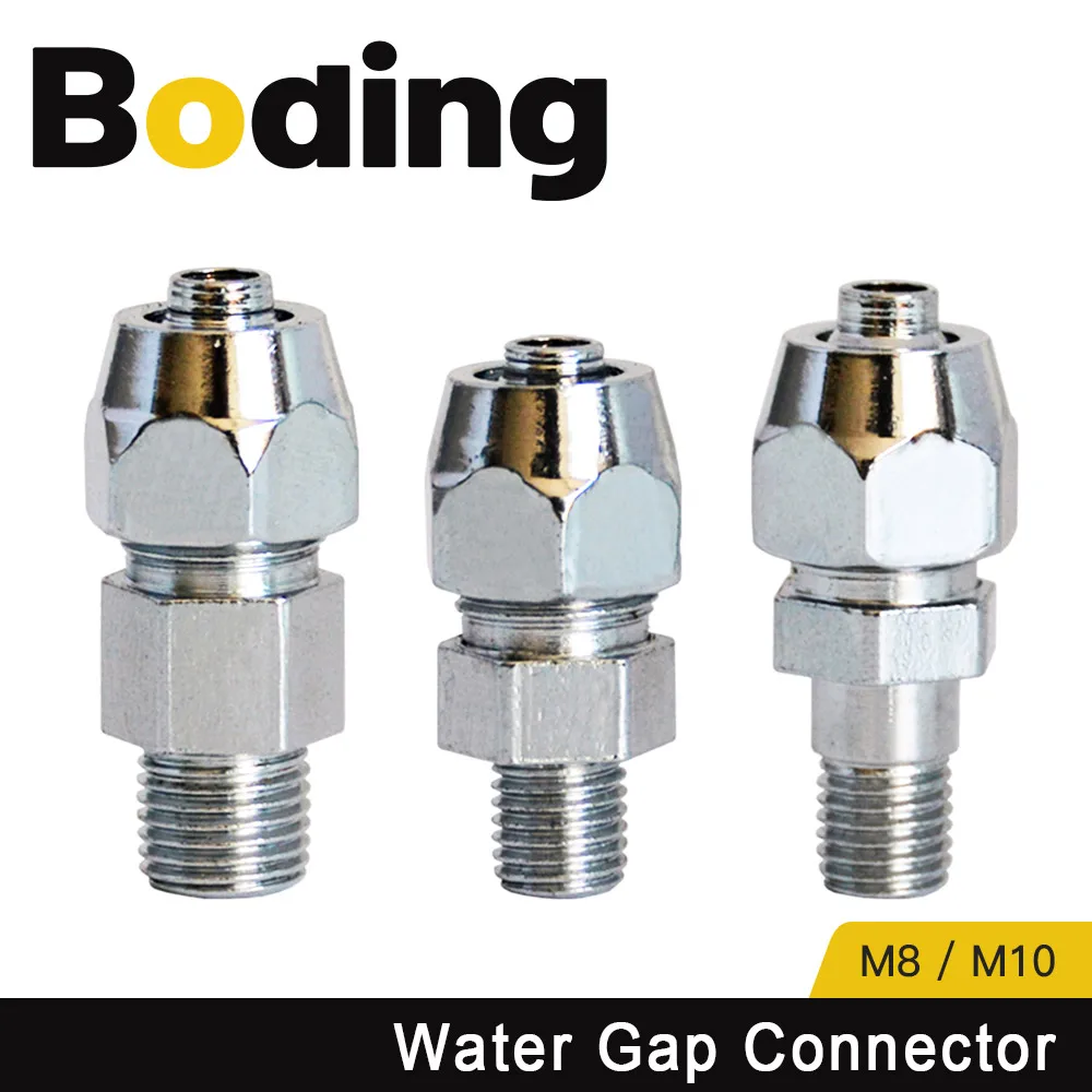 

BODING Engraving Machine Spindle Water Gap Connector Thread M8 M10 Water Pipe Connector for CNC Water Cooled Spindle Motor