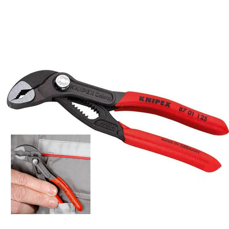 KNIPEX Tool 87 01 125  Cobra Water Pump Pliers 5-Inch High-Tech Adjustment Blend Plier Non-Slip Plastic Coating Plier Tool