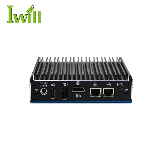 Iwill N1021 Mini PC Fanless Pc Kiosk J4125 2*DP Wifi 4G For Digital Display Application