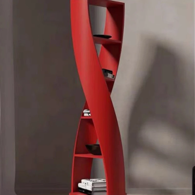 

Simple solid wood special-shaped bookshelf round shelf living room decorative display shelf study