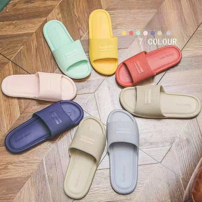 

2026 New Soft Sole Flip Flops Summer Couples EVA High Elastic Anti-Slip Home Slippers