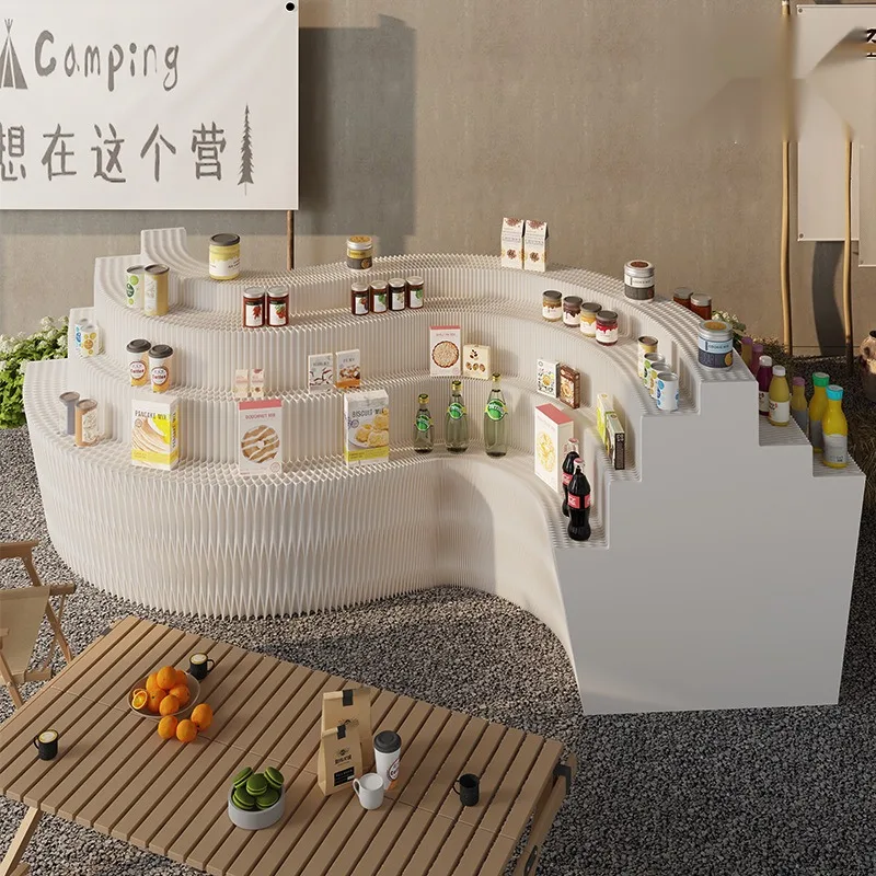 

Folding booth Zhongdao multi-layer display rack stepped floor movable display rack shopping mall exhibition product rack