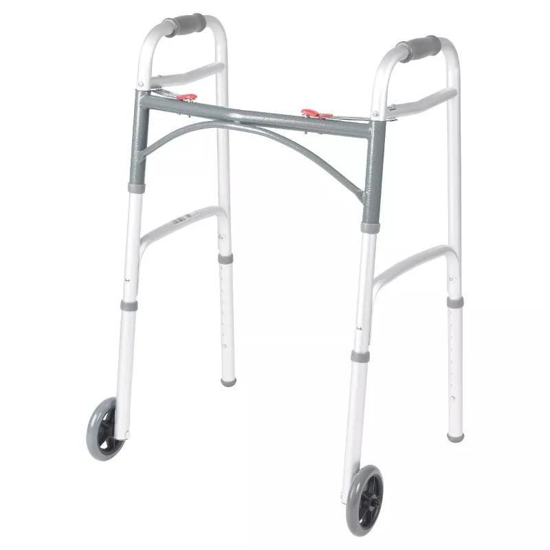 

Deluxe Two Button Folding Walker with 5" Wheels