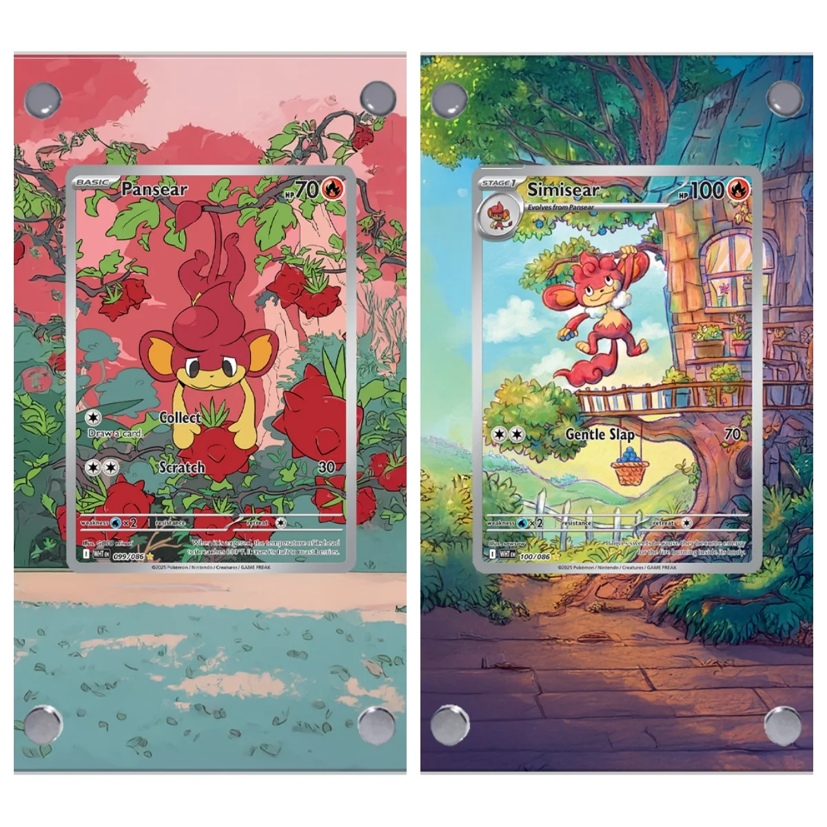 Pantalla artística de Anime para tarjeta Pokemon Lampent Sinisear Pansear Emboar Litwick Palafin Pawmi Nemona estuche de exposición para tarjetas de colección