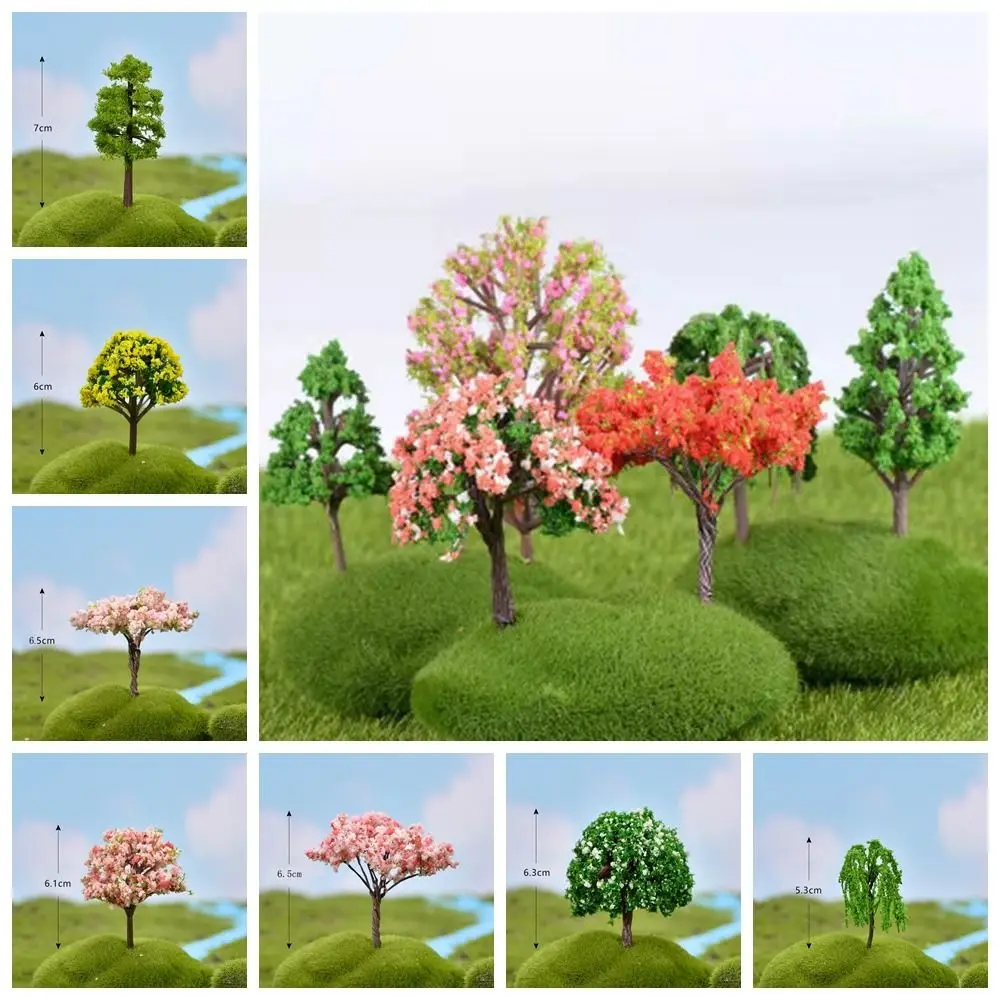 Creative Plastic Sakura Miniatures Rural Style Model Simulation Trees Landscape Vivid Micro Figurines Micro Landscape