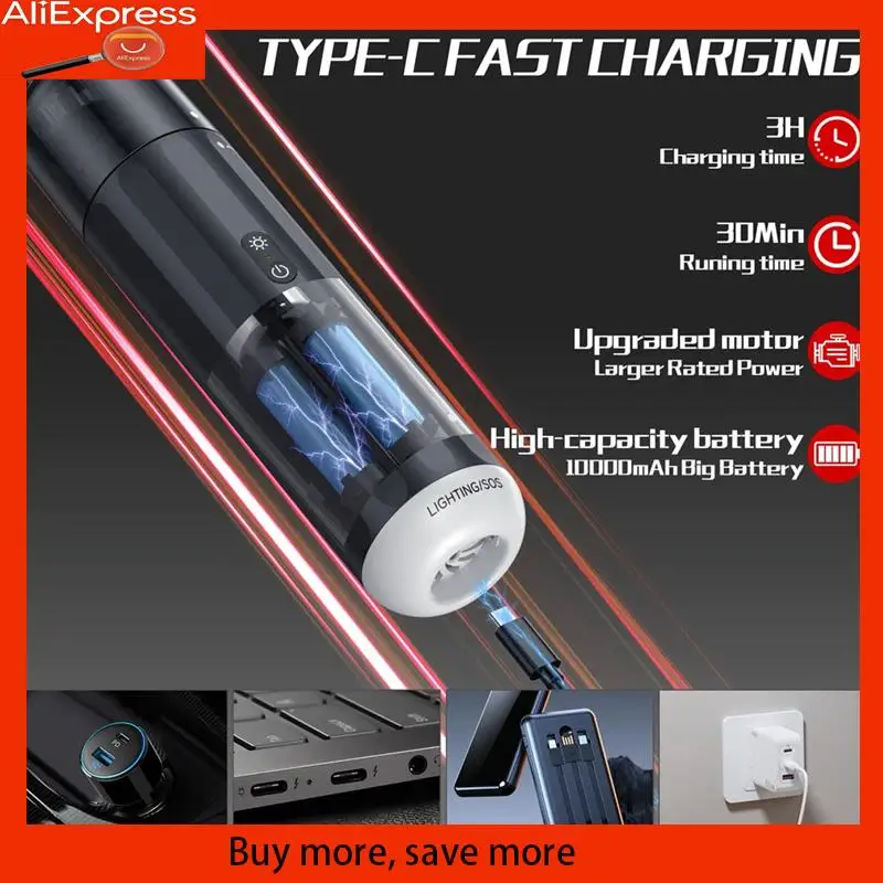 

A67Z 13000PA Powerful Car Vacuum Cleaner High Power Cordless Rechargeable, Handheld Vacuum, Mini Vacuum With LED Light