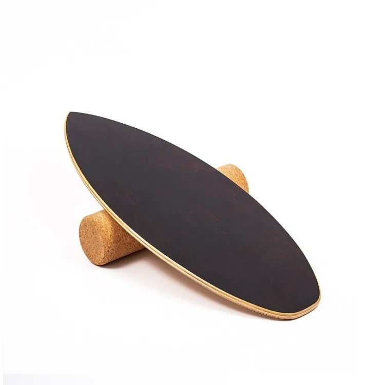 

Hot Sale Fitness Board With Cork Roller Gym Exercise Balance Trainer Wood Balance Board