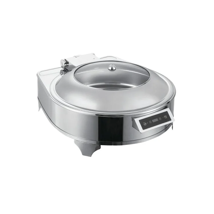 

Square luxury induction automatic open lid buffet stove, hotel restaurant visual buffet stove