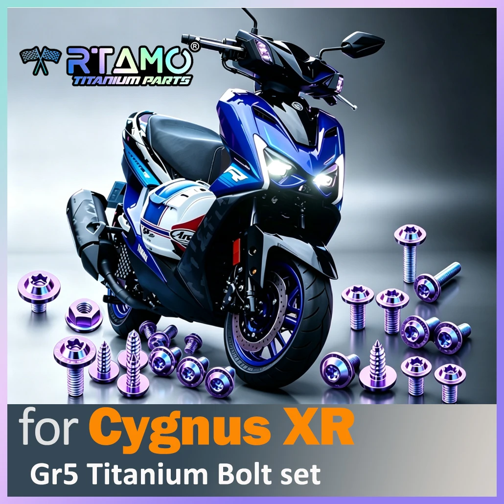 RTAMO Gr5 Titanium Bolt Front Cover Switch Box Bolts Front Fender Screw Fit for Yamaha Cygnus XR (7th Gen Cygnus)