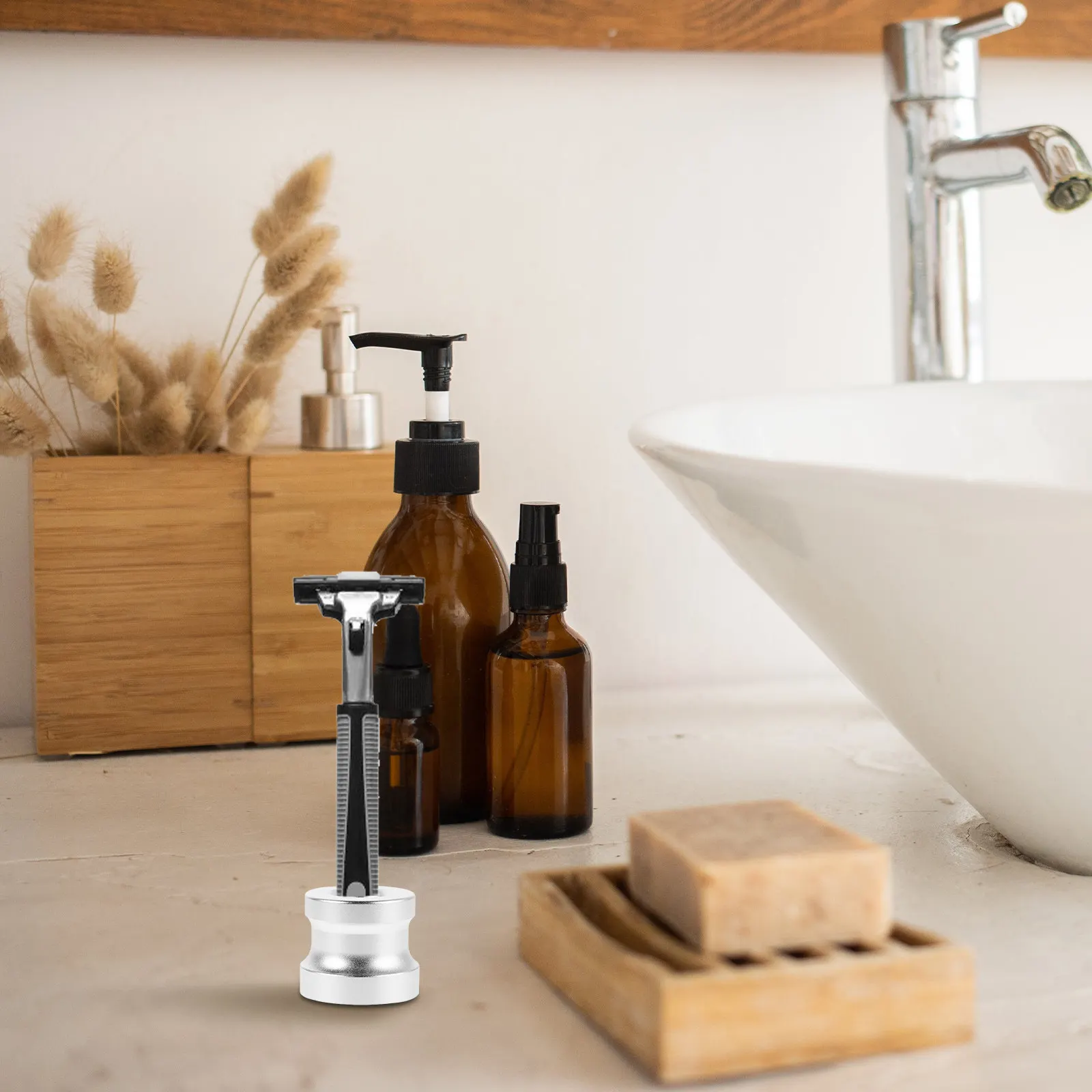 

Стильная подставка для щеток для бритья и зубных щеток из алюминиевого сплава для ванной комнаты, портативный легкий органайзер для дома