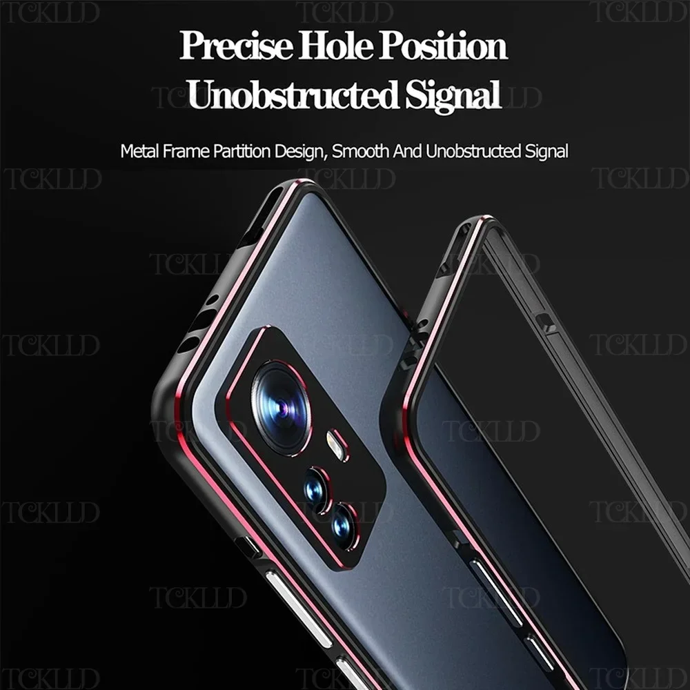 Luxury Double Patchwork Color Aluminum Bumper For Xiaomi 12 Pro Metal Camera Protection For Xiaomi 11 Ultra 11 Pro Cover Coque