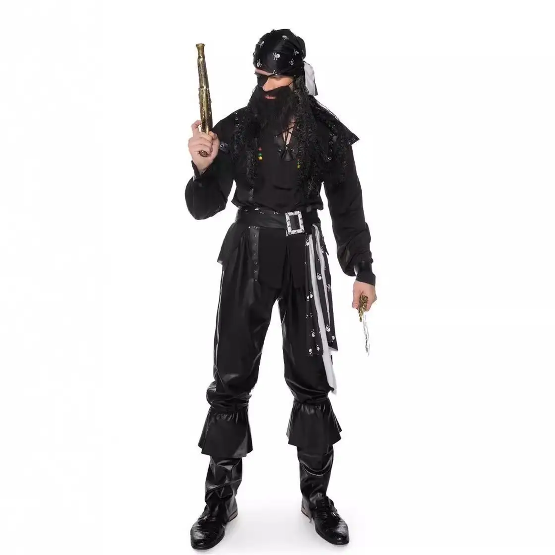 

Хэллоуин Мужской Ролевой Планг Косплей Карибский Пират Ja Sparrow orm Performance Костюм Мужской Наряд Сценический Костюм